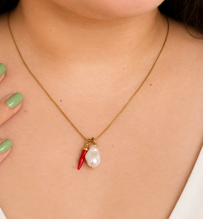 Tikhi mirchi pearl necklace