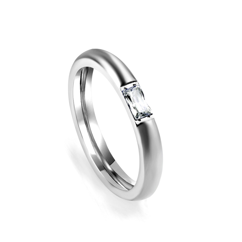 Classy Daisy Band Ring for Men ( Silver )