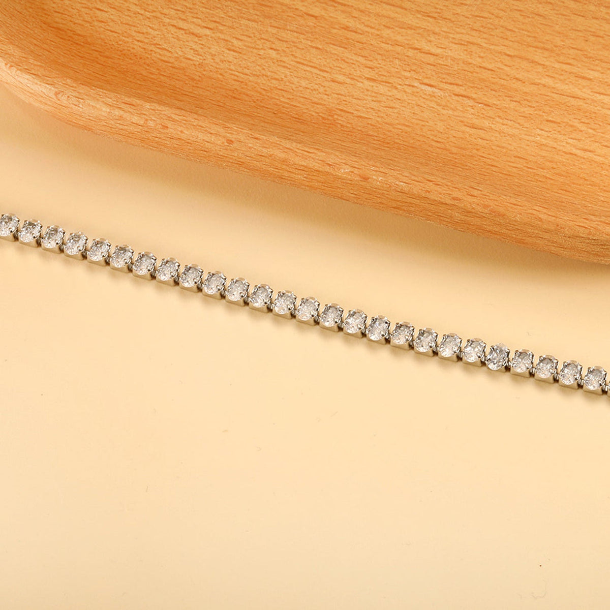 Diamond Saga oval tennis bracelet ( silver)