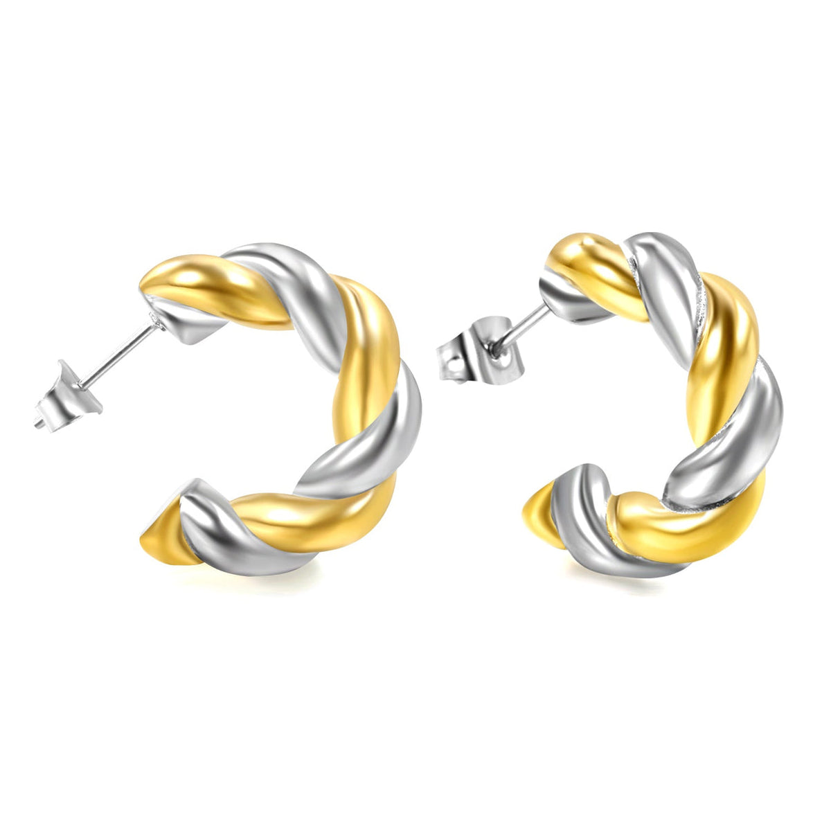 Dual tone semi hoops