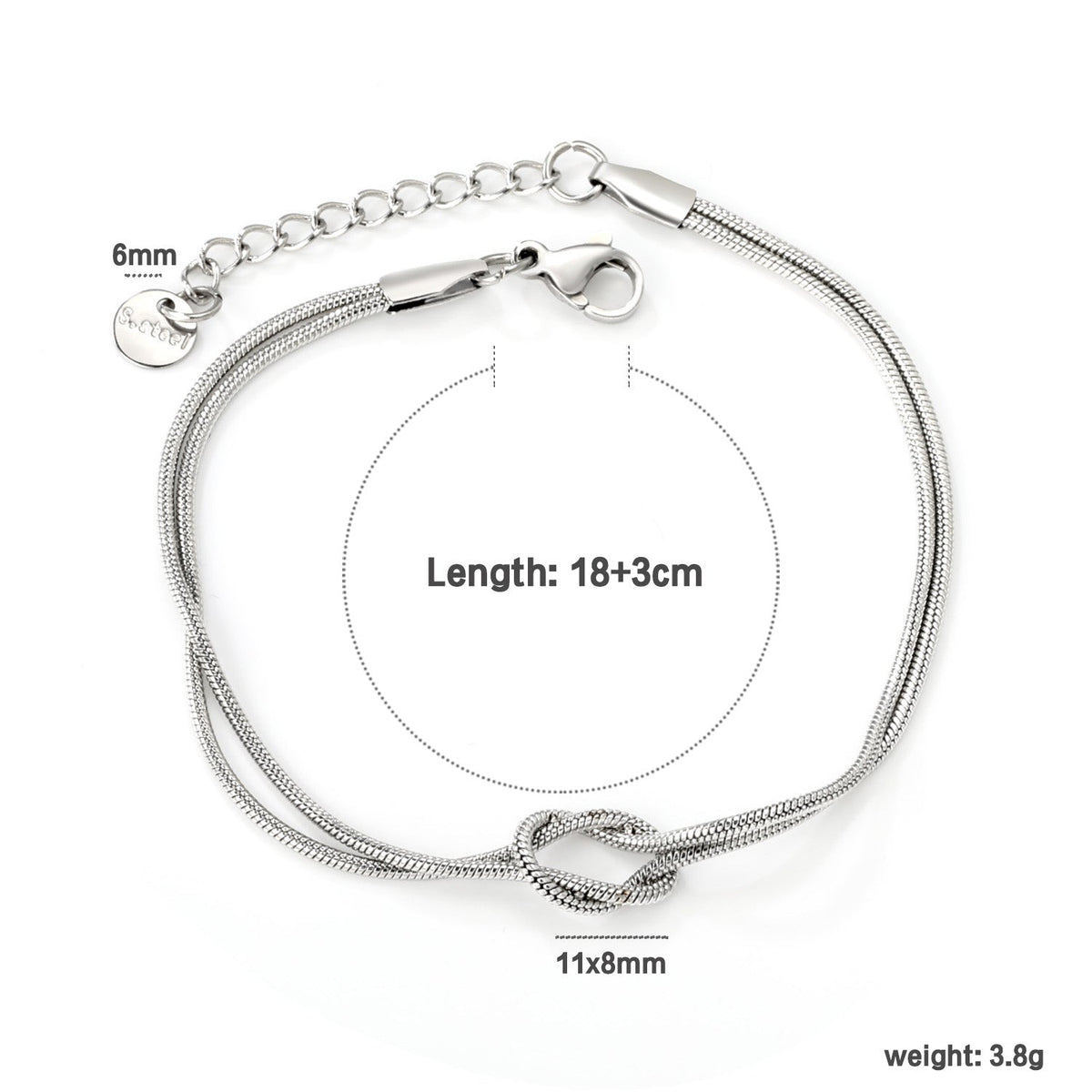 Knot Rakhi / Bracelet Unisex ( silver)