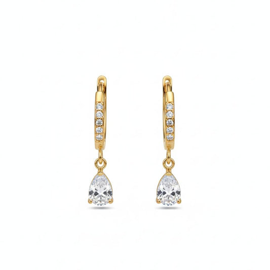 Teardrop water earrings 18k gold plated
