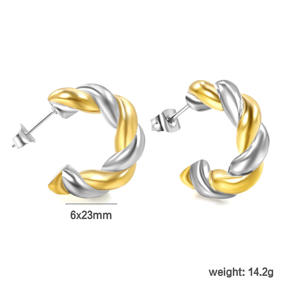 Dual tone semi hoops